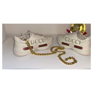 COPY - Men’s Gucci logo leather sneakers-Gucci size 12 Authentic
